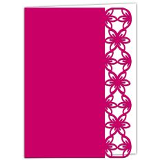 Art Nouveau Flower Lace Edged Card
