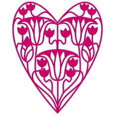 Art Nouveau Lotus Flower Heart