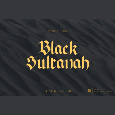 Black sultanah blacklatter font