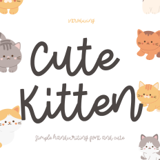 Cute kitten font
