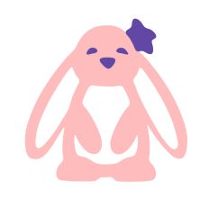 Pink Bunny with Purple Flower