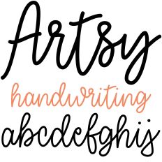Artsy handwriting cursive font