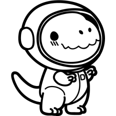 cute astronaut dinosaur