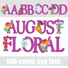 August Floral Color Font