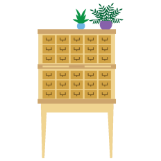Card Catalogue with Plants