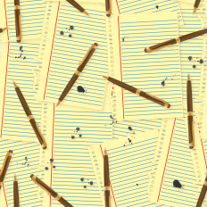 Notebook Paper and Pen Printable Background