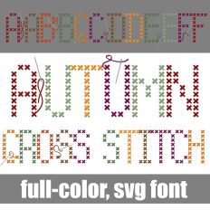 Autumn Cross Stitch Color Font