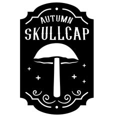 autumn skullcap mushroom label