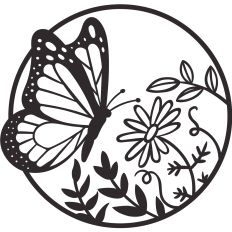 Round Butterfly Wildflowers