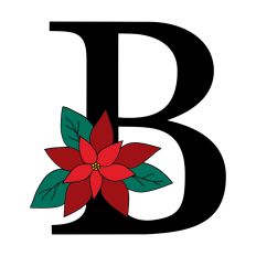 B Poinsettia Monogram