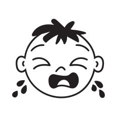 Crying baby face