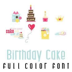Birthday Cake Full Color Font