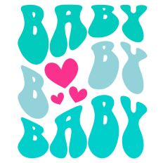 Retro Baby Hearts Word