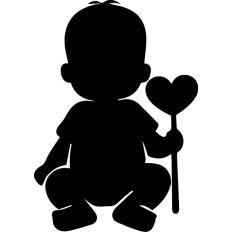 Simple baby sitting with heart balloon