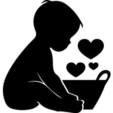 Simple baby sitting with bucket of love