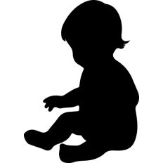 simple toddler sitting silhouette