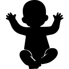 Simple baby sitting silhouette