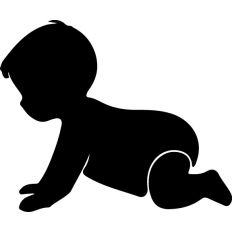 Simple baby crawling silhouette