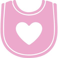 Cute baby bib with heart