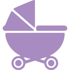 Newborn baby stroller simple icon