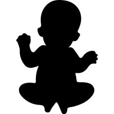 Simple baby sitting silhouette