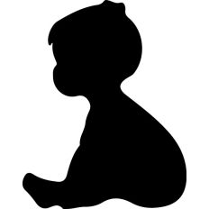 Simple baby sitting silhouette