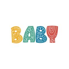 Baby word with doodles