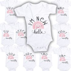 Baby Girl Rainbow Milestones 0-9 months