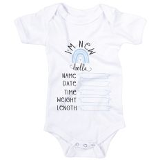 Baby Boy Rainbow Birth Announcement