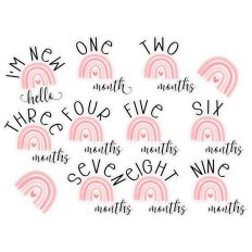 Baby Girl Rainbow Milestone Stickers
