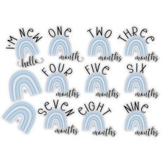 Baby Boy Rainbow Milestone Stickers