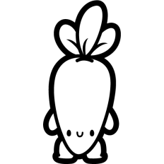 chibi baby carrot  outline