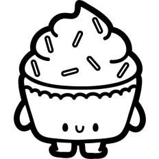 chibi cupcake outline