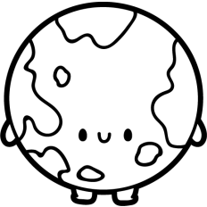 chibi planet earth outline