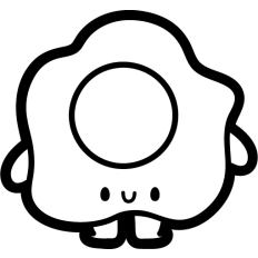 chibi fried egg outline