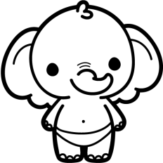 baby elephant outline