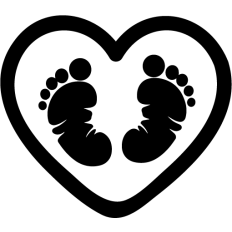 baby feet in heart frame
