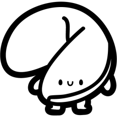 chibi fortune cookie outline