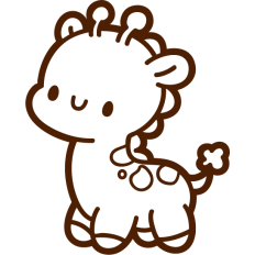 cute baby giraffe outline