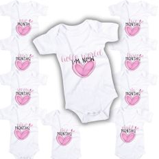Baby Girl Heart Milestone Set 0–9 Months