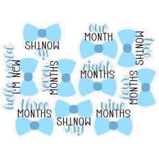 Baby Boy Bow Milestone Stickers
