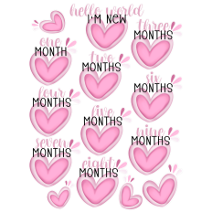 Baby Girl Heart Milestone Stickers