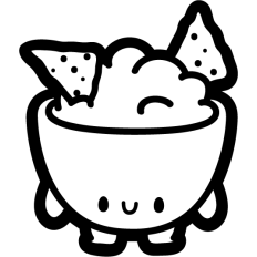 chibi guacamole outline