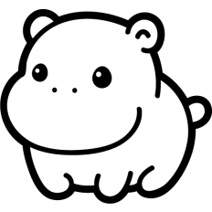 cute hippo outline