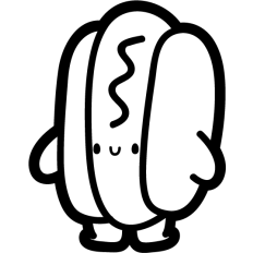 chibi hot dog outline