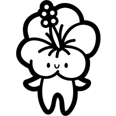 chibi hibiscus outline