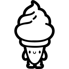 chibi ice cream outline