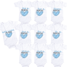 Baby Boy Heart Milestone Set 0–9 Months