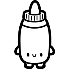 chibi sauce bottle outline