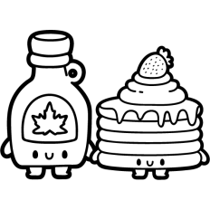 chibi couple syrup and pancake couple